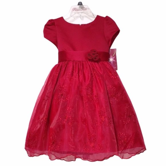 Princess Faith Other - NWT PRINCESS FAITH Holiday Flower Satin Dress